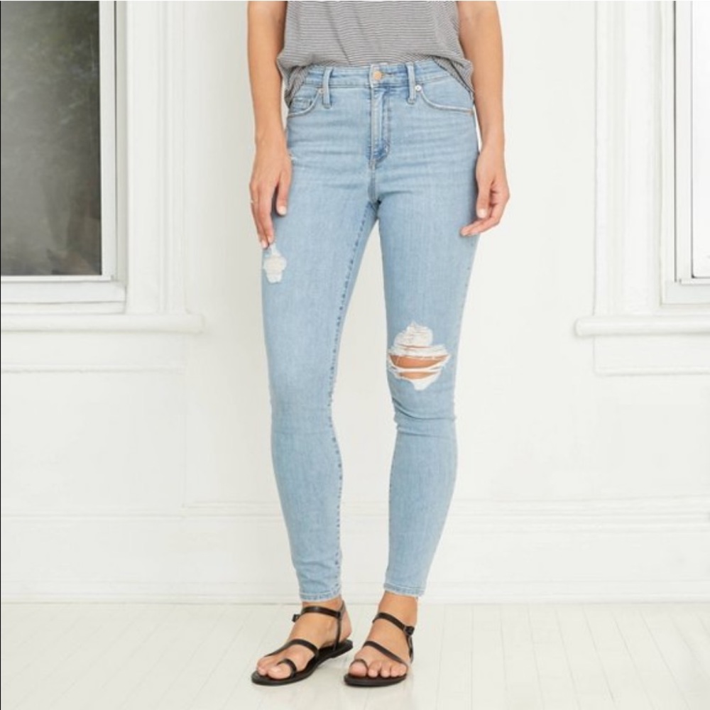 High Rise Light Wash Skinny Jeans
